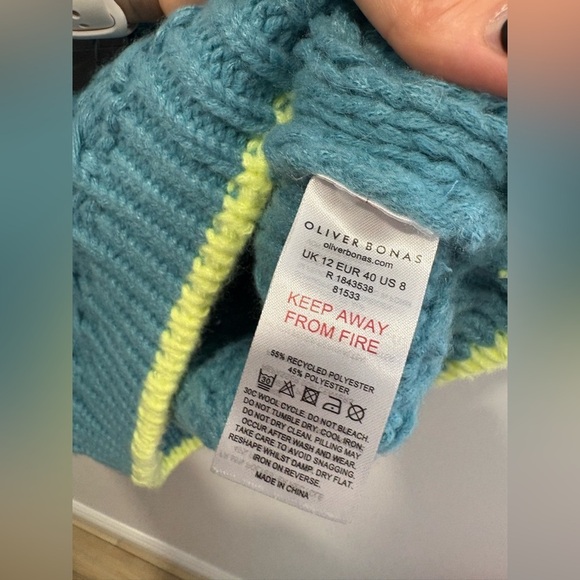 OLIVER BONAS Blue Chunky Knitted Vest - Picture 5 of 7